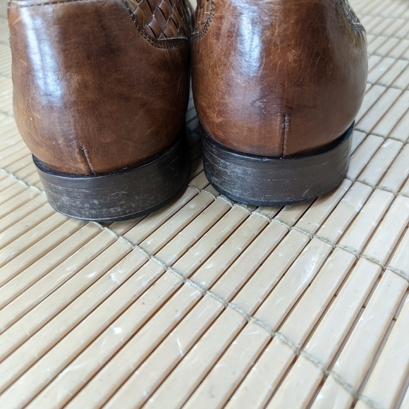 Bostonian Florentine Brown Leather Cap Toe Woven Shoes Oxford Made in Italy Men\' main image 4